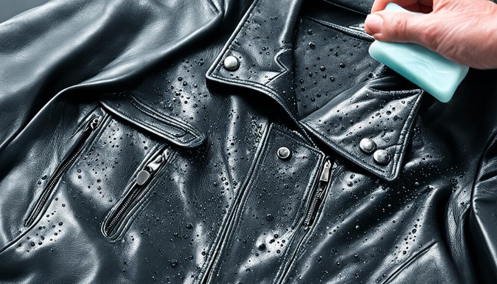 leather jacket gentle soap solution