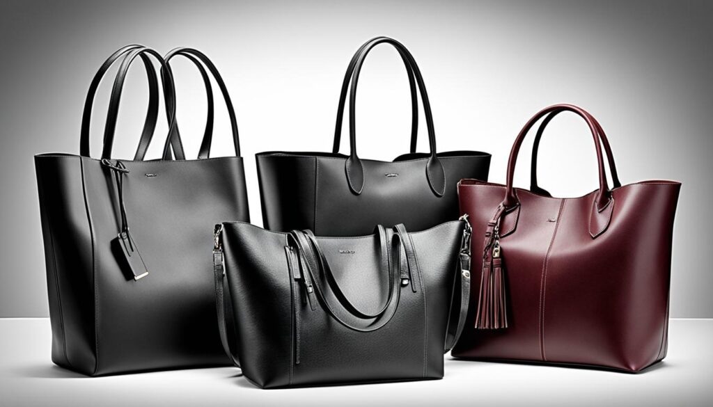 leather tote bag sizes