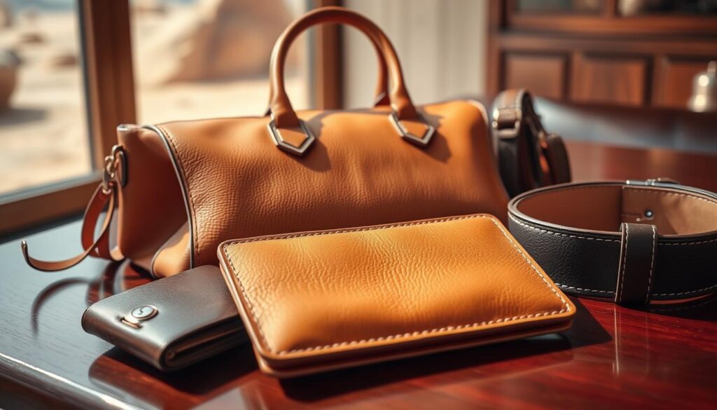 camel leather luxury goods